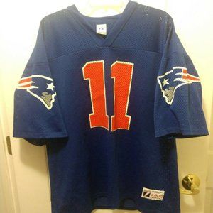 Drew Bledsoe Logo 7 New England Patriots Jersey